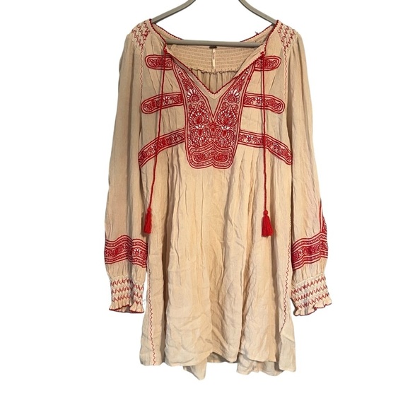 Free People Boho Embroidered Dress with Tassels - Picture 7 of 11